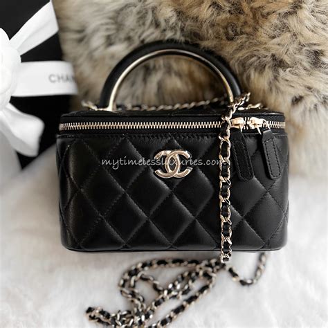 chanel top handle vanity|Chanel vinyl vanity bag.